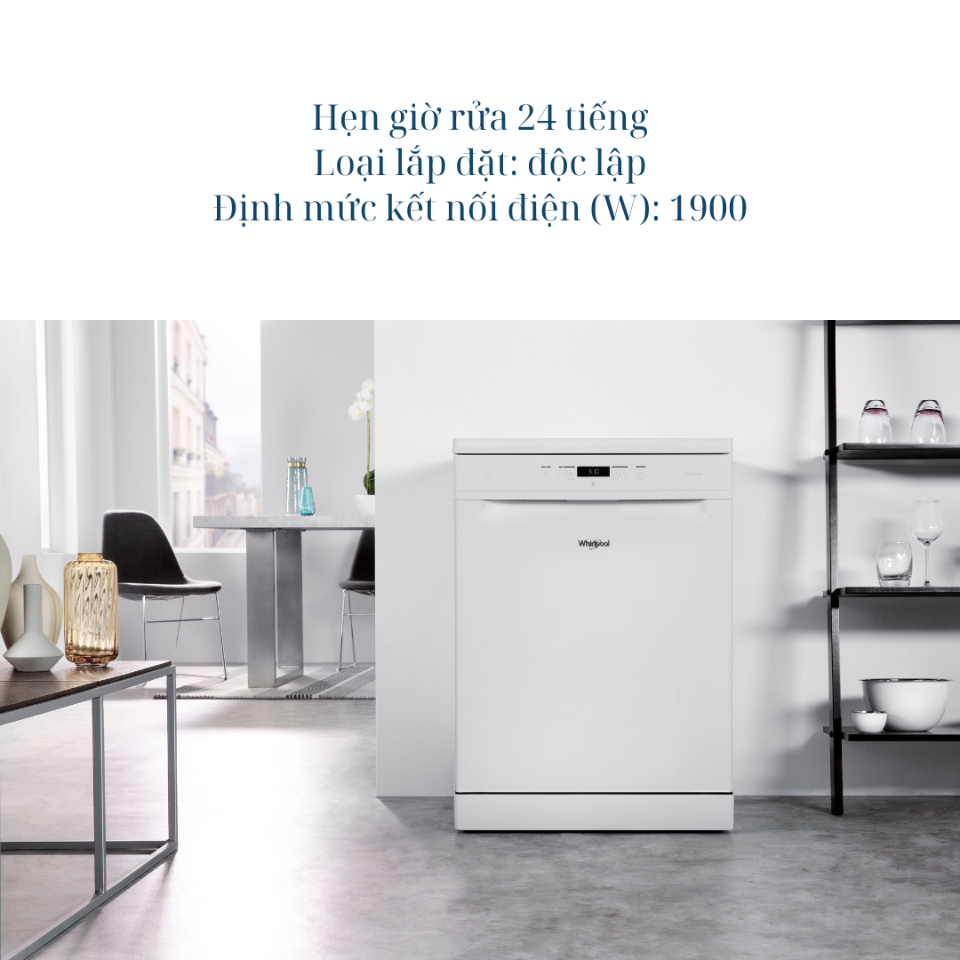 Mô tả Máy rửa chén độc lập whirlpool 14 bộ WFC 3C26P - Hàng sản xuất Châu ÂU - Bảo Hành 2 Năm - 2
