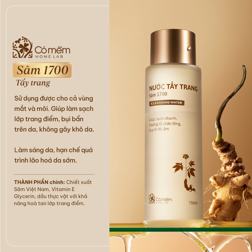 Mô tả Bộ Chăm Sóc Da 2 Bước Nước Tẩy Trang Và Bọt Rửa Mặt Mọi Loại Da Cỏ Mềm 300gr - 3