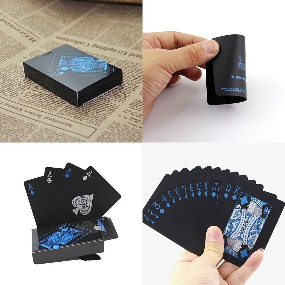 Bài Tây Poker Nhựa Dẻo Nền Đen Vàng Bạc Amalife