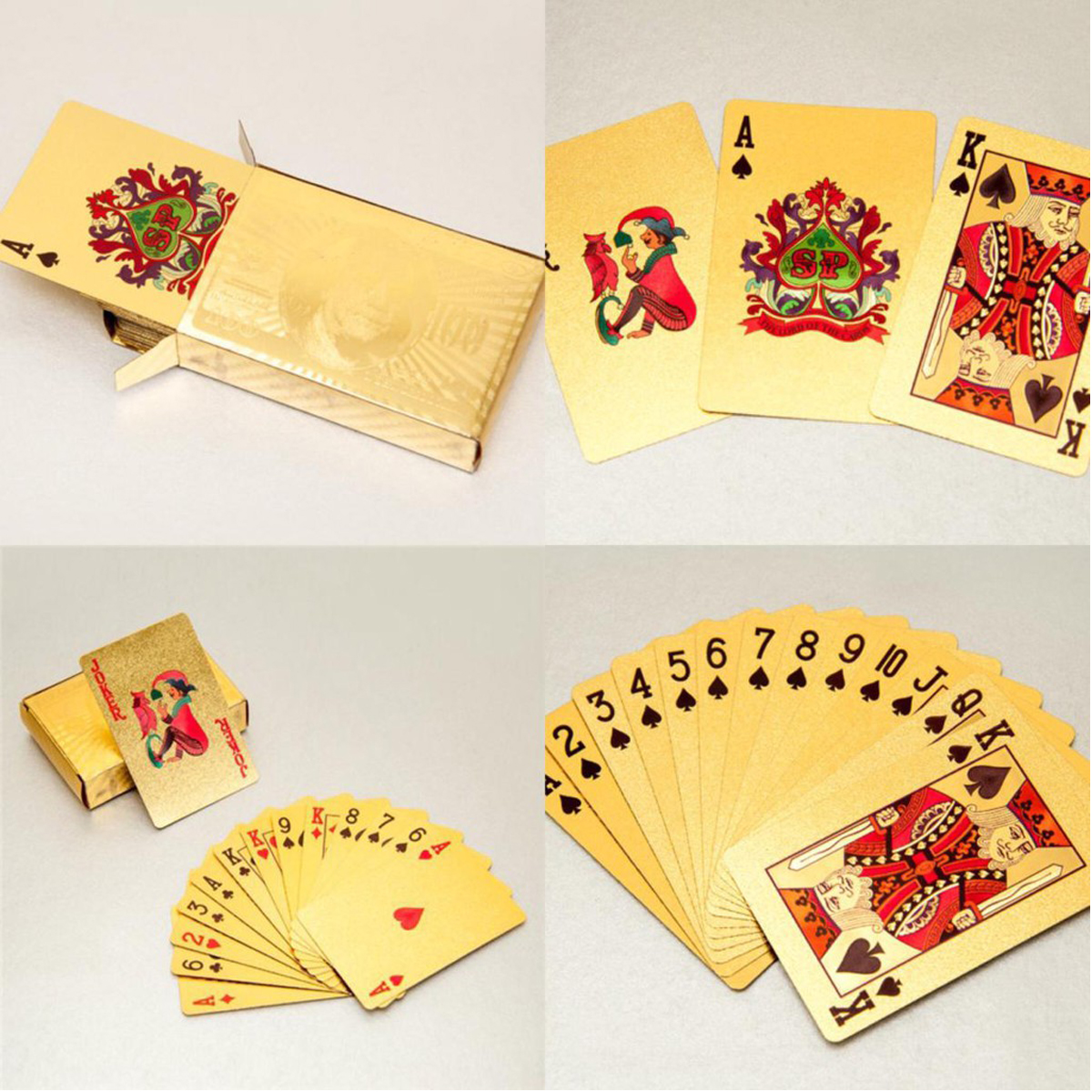 Bài Tây Poker Nhựa Dẻo Nền Đen Vàng Bạc Amalife
