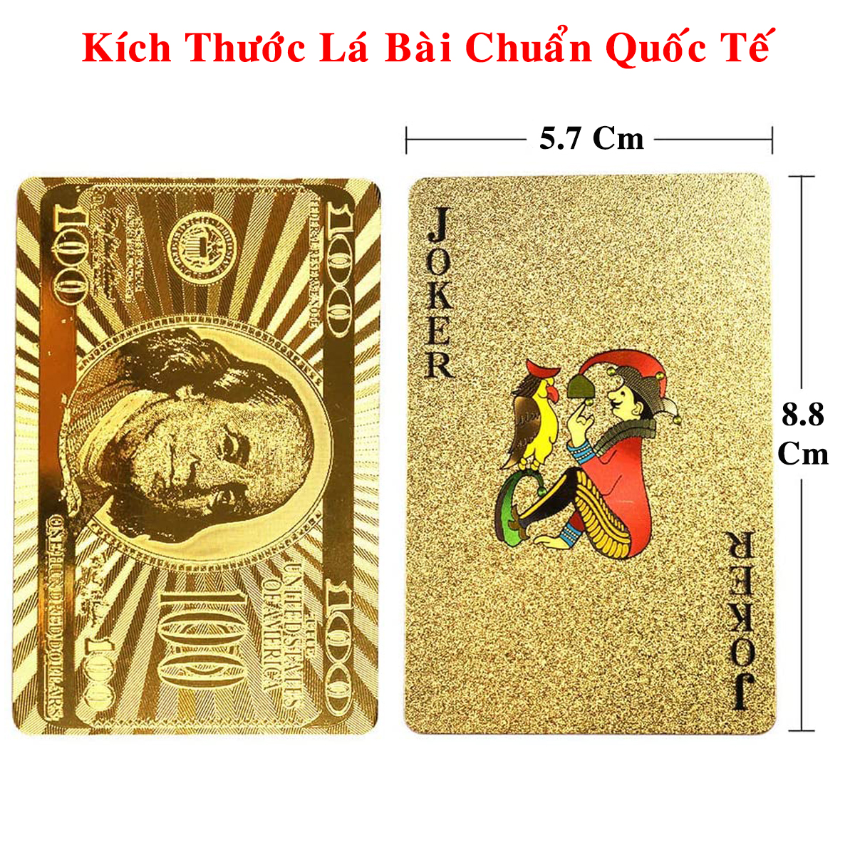 Bài Tây Poker Nhựa Dẻo Nền Đen Vàng Bạc Amalife