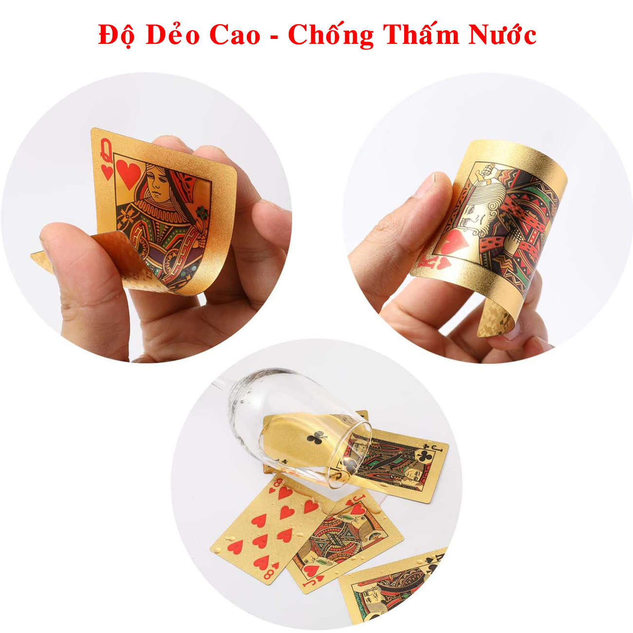 Bài Tây Poker Nhựa Dẻo Nền Đen Vàng Bạc Amalife