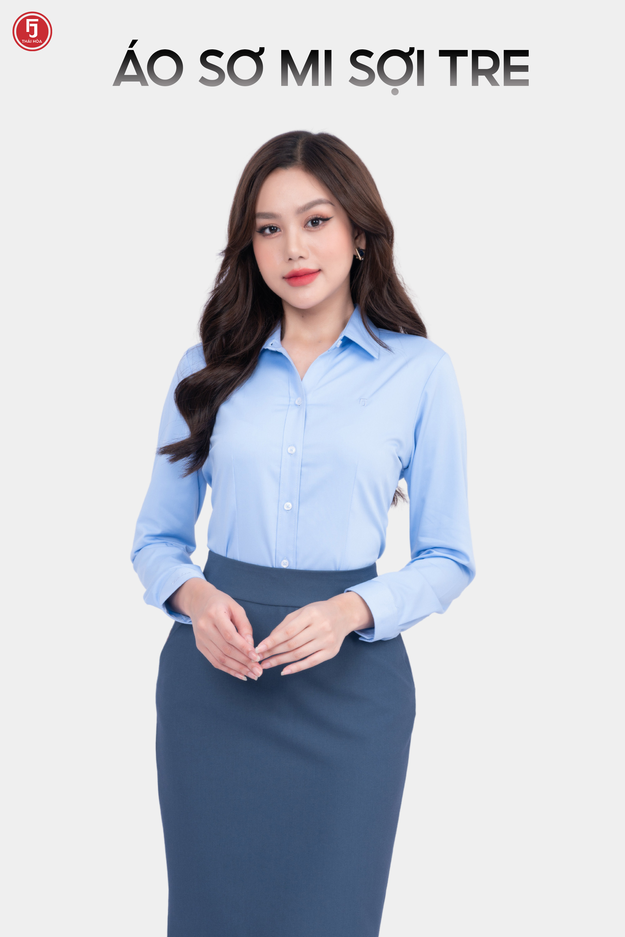Mô tả Áo sơ mi dài tay ASW0101-R10 chất liệu sợi tre vải trơn form ôm nhiều màu Thái Hòa - 1