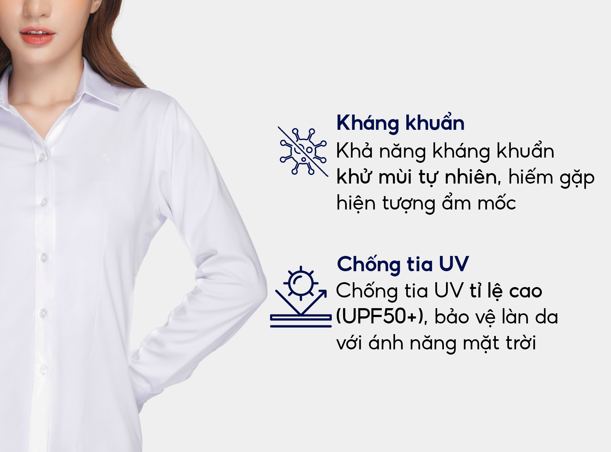Mô tả Áo sơ mi dài tay ASW0101-R10 chất liệu sợi tre vải trơn form ôm nhiều màu Thái Hòa - 4