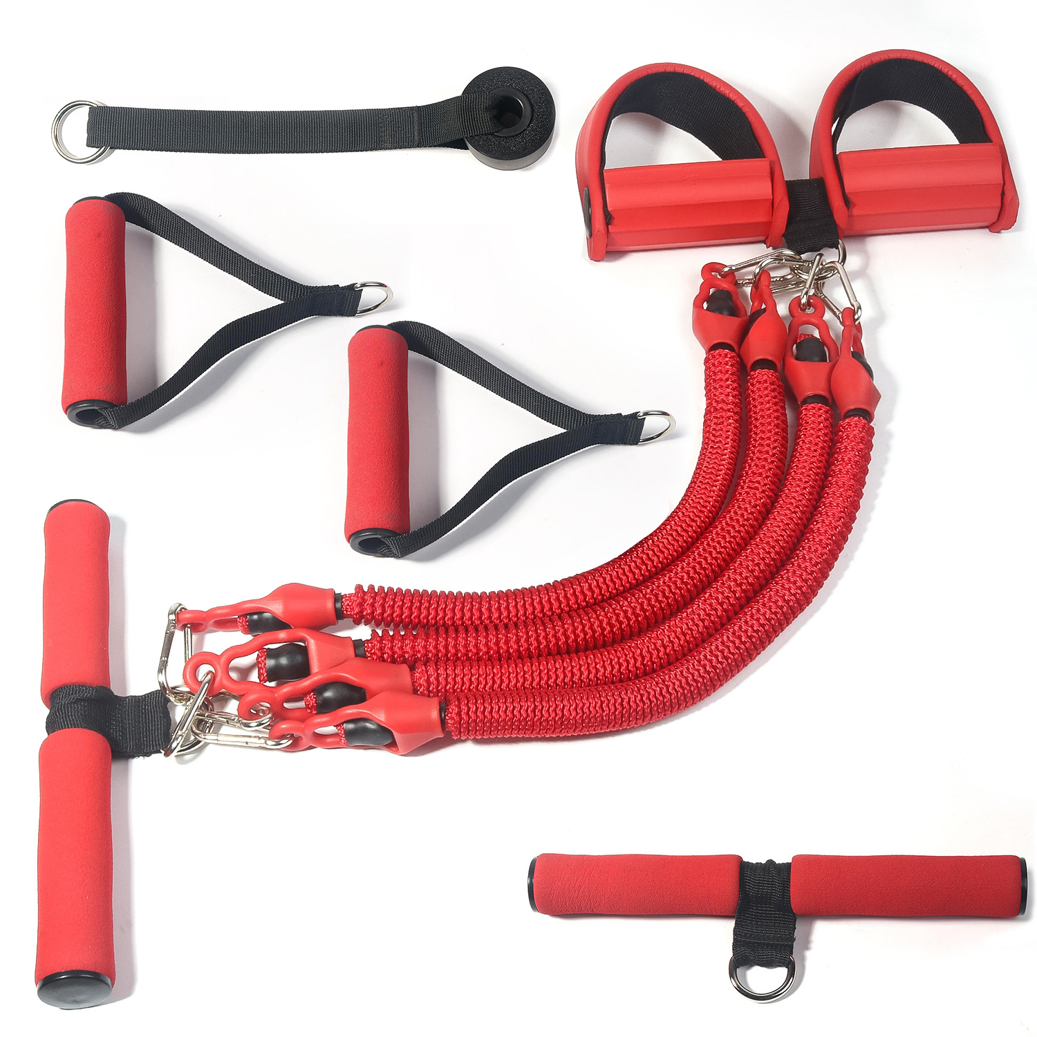 Mô tả Bộ dây đàn hồi kháng lực 10 món tập bụng , tập ngực tại nhà đa năng Cleacco Boro Sport - 6