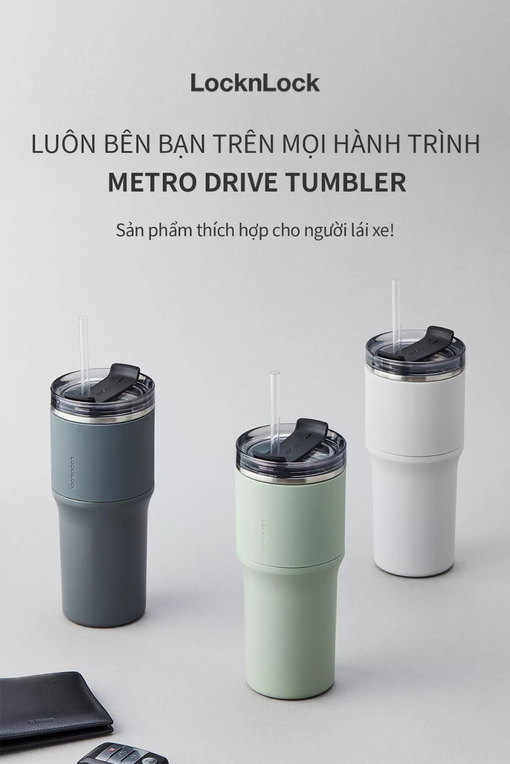 Ly giữ nhiệt LocknLock Metro Drive 650ml LHC4277S Màu Trắng , SUS304 ...