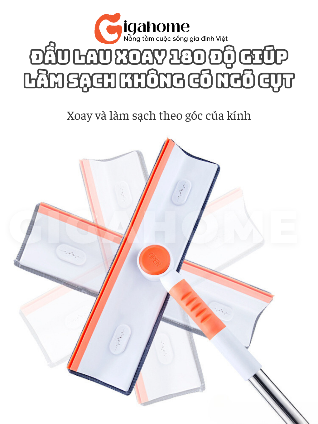 Cây Lau Kính Gạt Nước 2in1 Đầu Xoay 180 Độ Linh Hoạt Đa Năng GIGAHOME ...