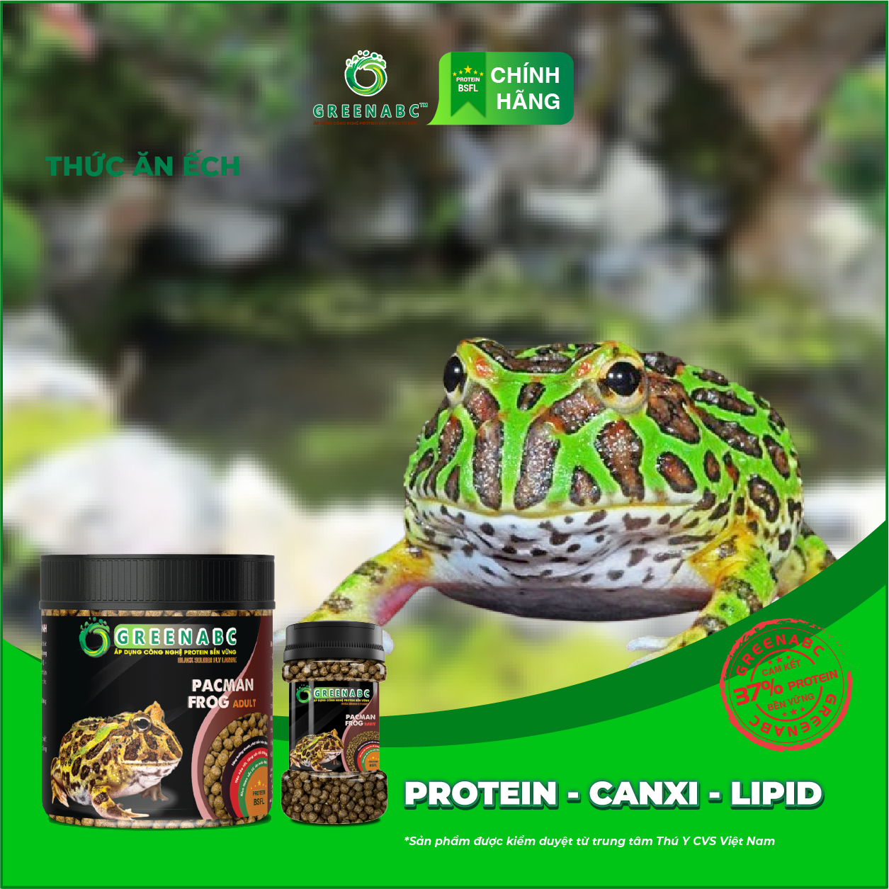Thức ăn Ếch Pacman GREENABC – Hộp 50g, 230g – Protein 37 giúp tiêu hóa ...