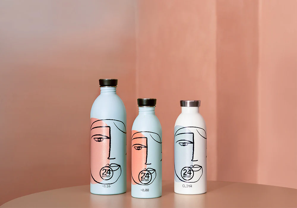 Mô tả Bình giữ nhiệt chân không 24Bottles Clima họa tiết White Calypso chất liệu thép không gỉ - 2