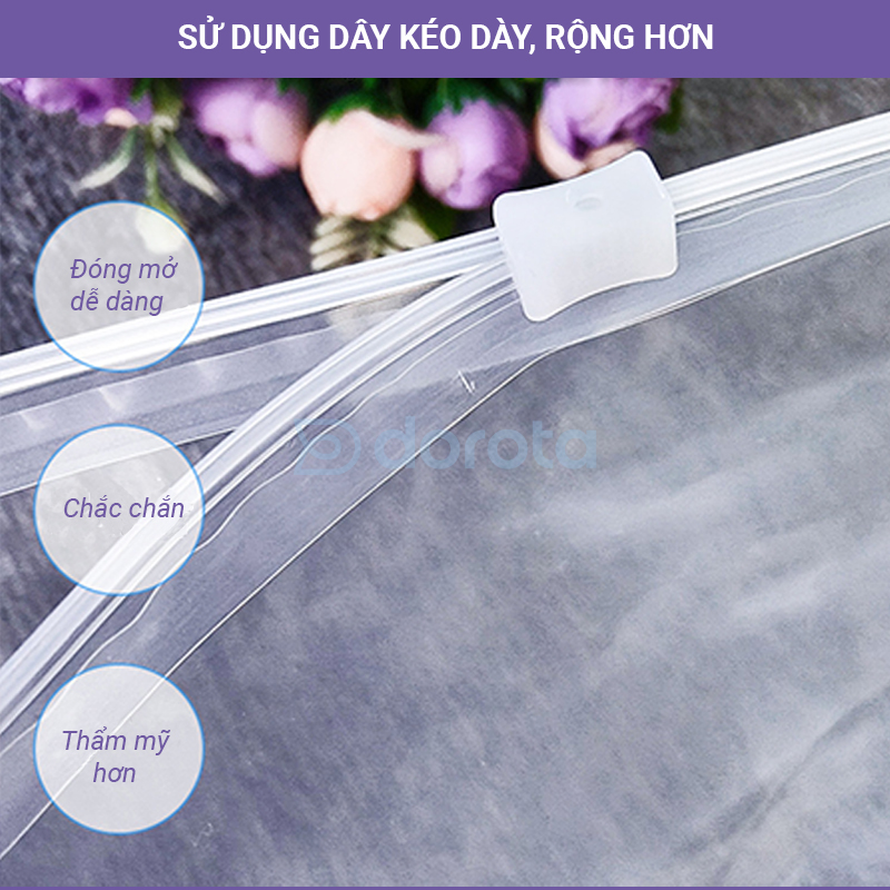 Mô tả Túi zip đựng quần áo du lịch đựng mỹ phẩm tất vớ, túi bảo quản đồ cất vali túi xách TZ - 2