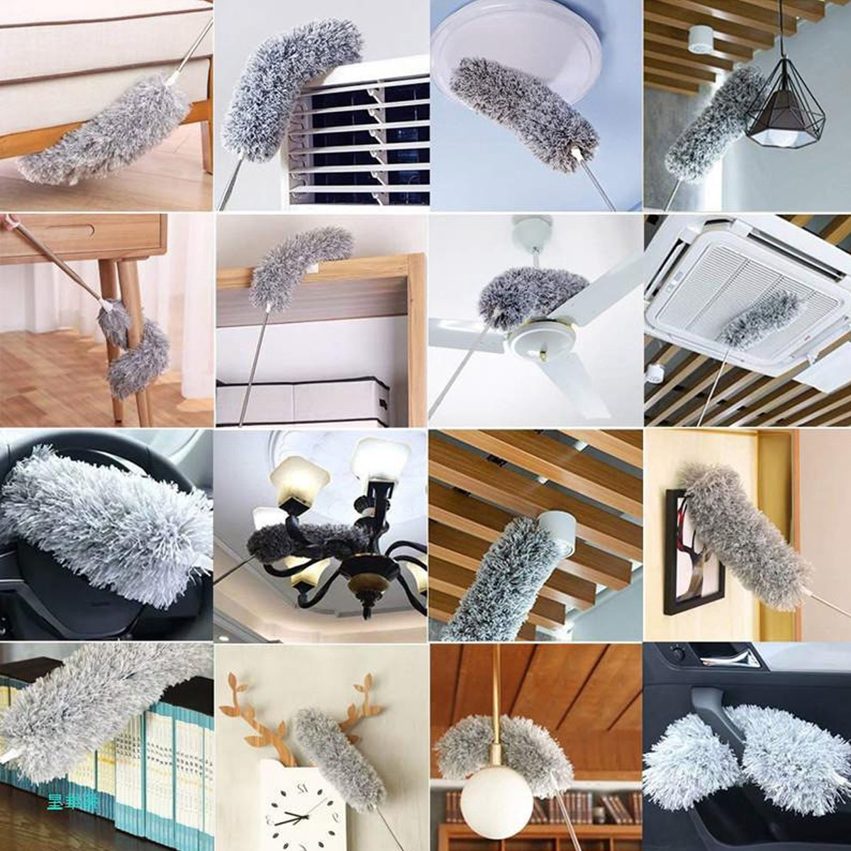 Mô tả Chổi Phất Trần Lau Chùi Quét Trần Nhà Bụi Bẩn Mạng Nhện Trên Cao Có Cán Inox Điều Chỉnh Độ Dài Tới 2,8m Hãng Amalife - 9