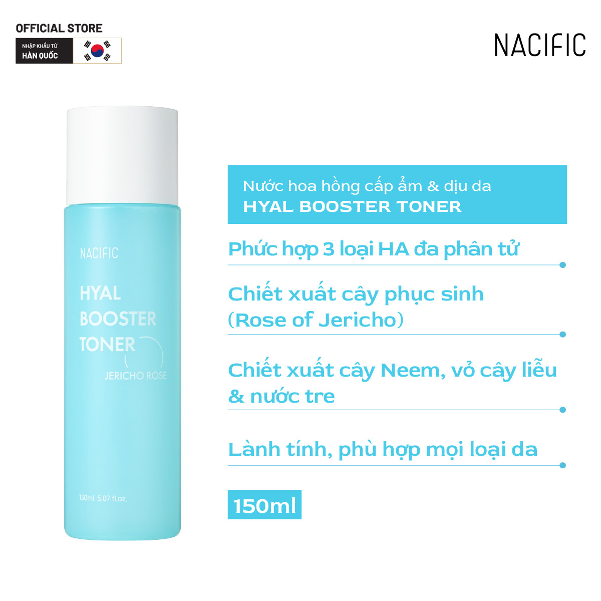 Mô tả Nước hoa hồng cấp ẩm Nacific Hyal Booster Toner 150ml - 1