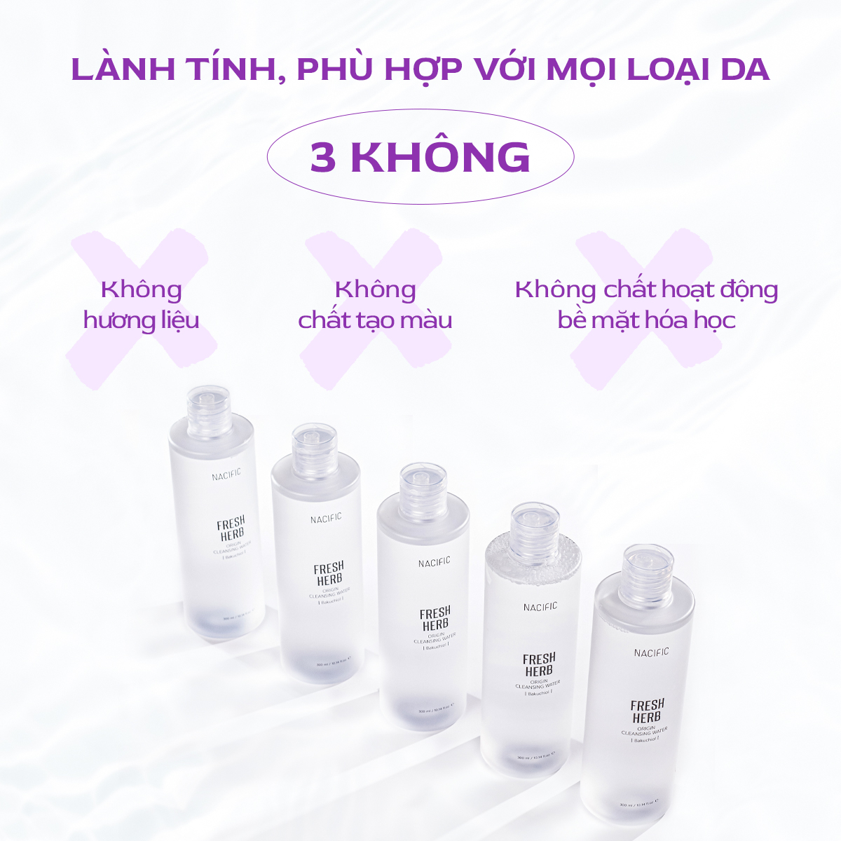 Mô tả Nước tẩy trang sạch sâu Nacific Fresh Herb Origin Cleansing Water Bakuchiol 300ml - 3
