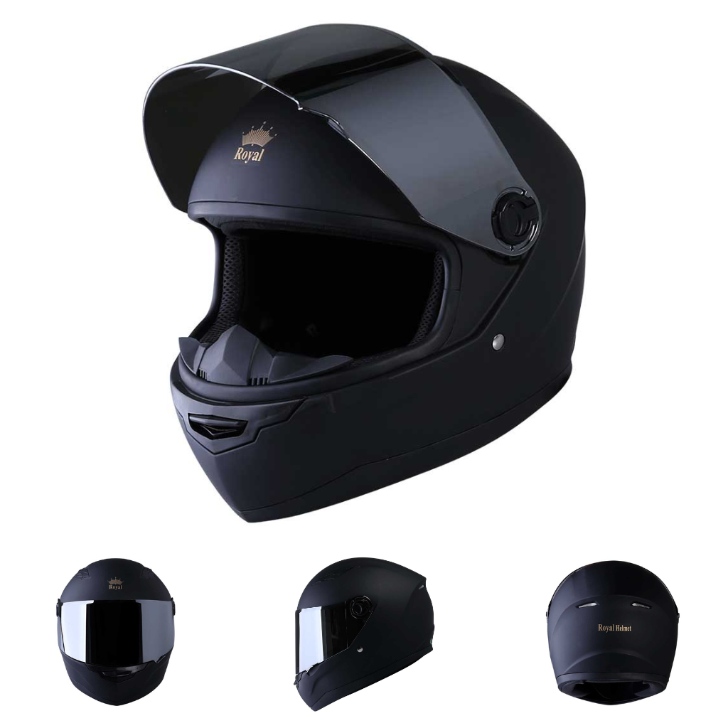 Mô tả Mũ bảo hiểm Royal M136 - Asia MT136 - Đen nhám kính khói - Hàng Chính hãng - Bảo Hành 12 tháng - 1