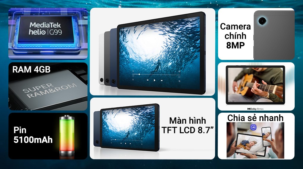 Mô tả Máy Tính Bảng Samsung Galaxy Tab A9 Wifi 4GB/64GB - Hàng Chính Hãng - 1