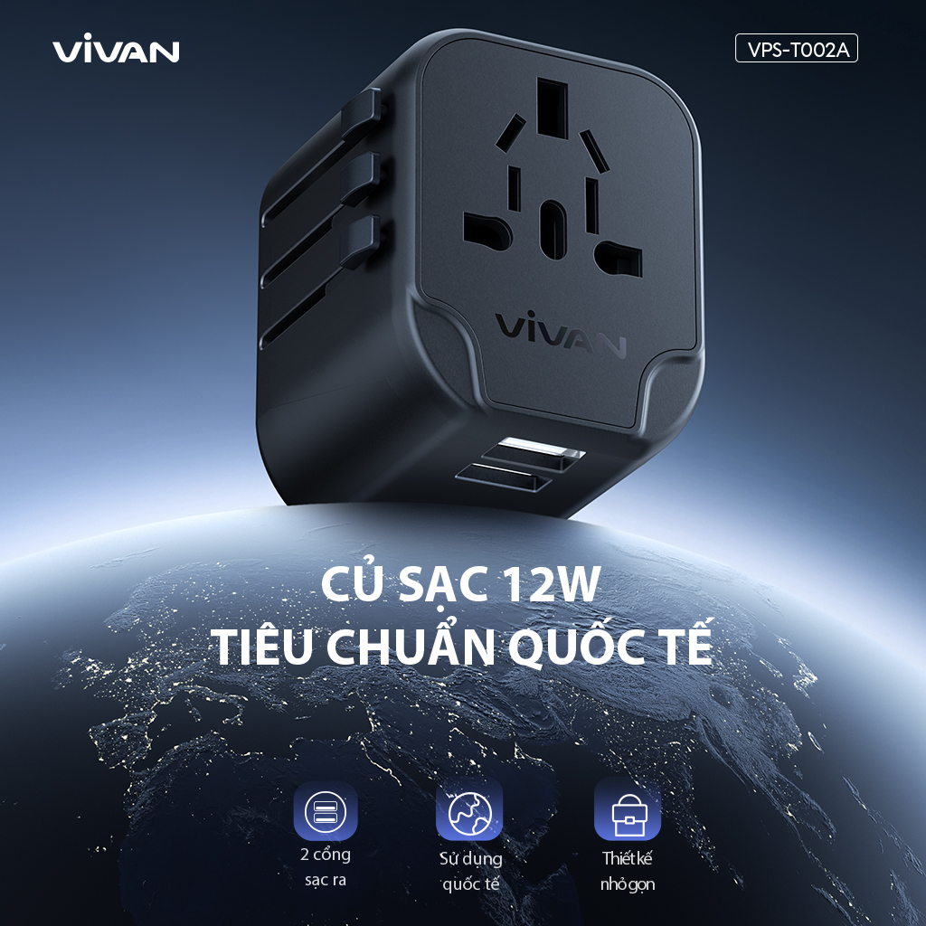Mô tả Bộ Chuyển Đổi Cổng Sạc Quốc Tế Công Suất 12W - Hàng chính hãng - 4