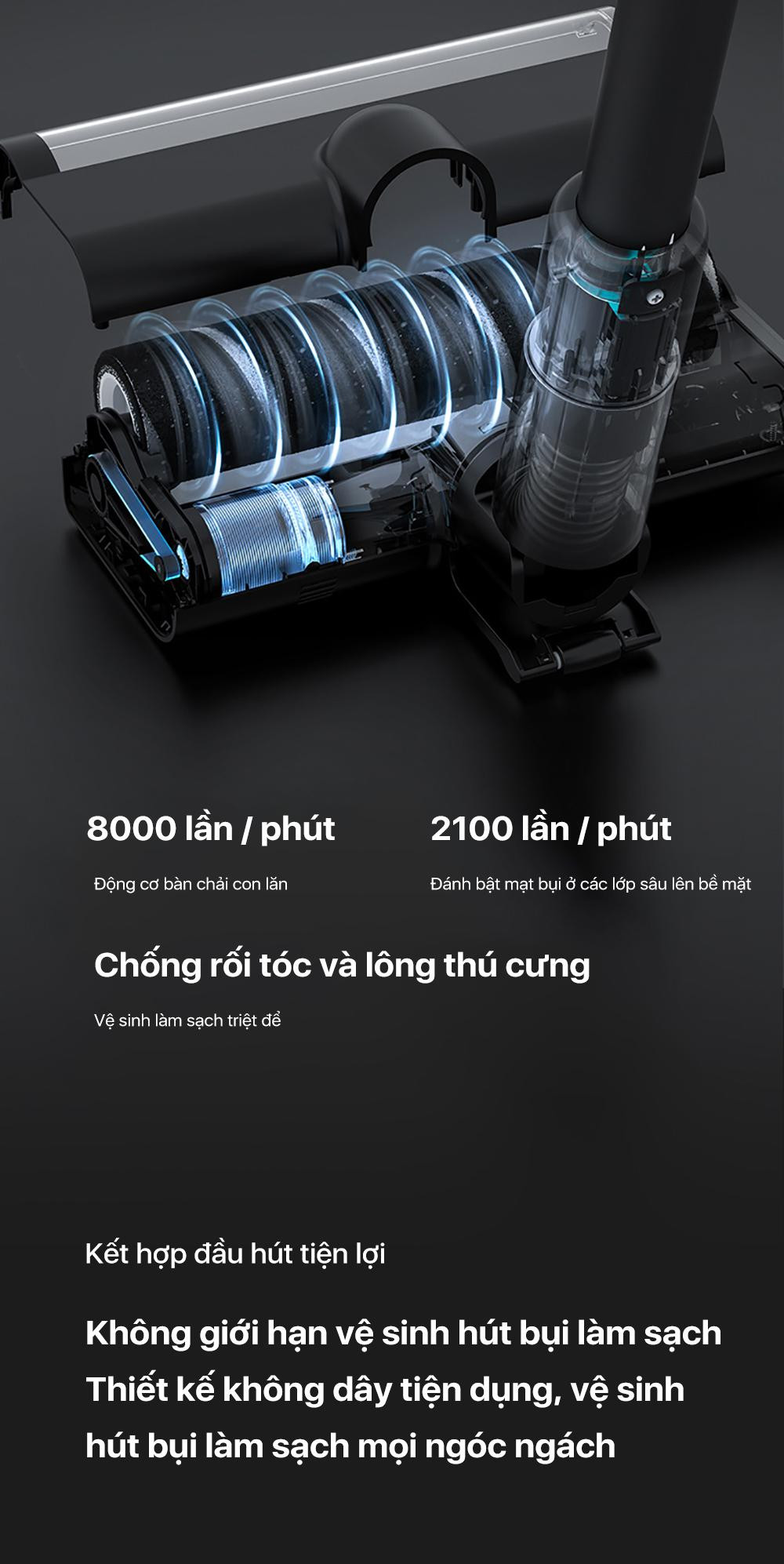 Chi tiết đầu hút Máy hút bụi Deerma T30 Station