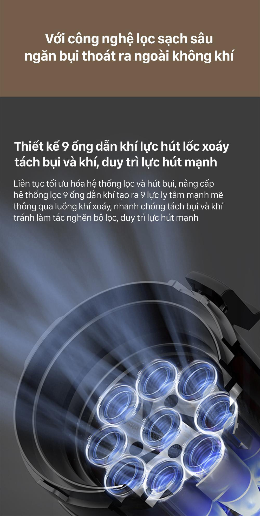 Mô tả Máy hút bụi không dây Deerma T30W đa năng với lực hút mạnh 23000pa kèm ánh sáng xanh thông minh - Bảo hành 12 tháng - 5