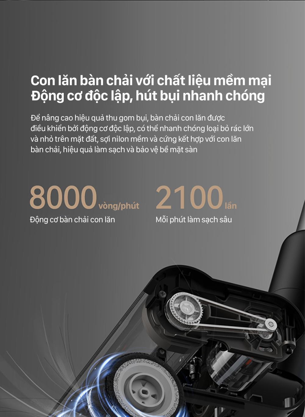 Mô tả Máy hút bụi không dây Deerma T30W đa năng với lực hút mạnh 23000pa kèm ánh sáng xanh thông minh - Bảo hành 12 tháng - 7