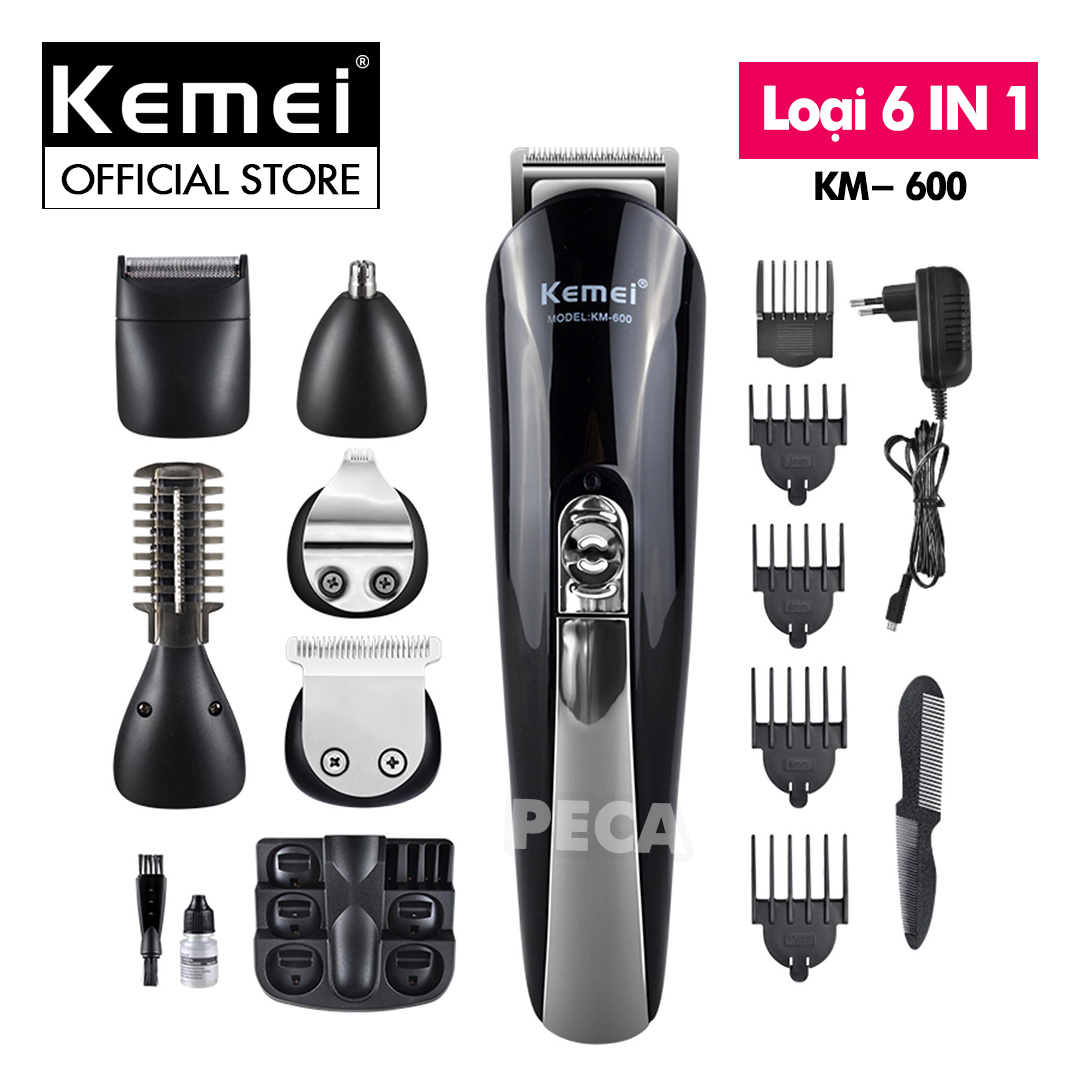 Mô tả Tông đơ tạo kiểu tóc đa chức năng 6 in 1 chính hãng Kemei KM-600 có thể cạo râu tỉa mũi tỉa mày... - 1
