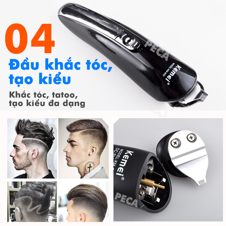 Mô tả Tông đơ tạo kiểu tóc đa chức năng 6 in 1 chính hãng Kemei KM-600 có thể cạo râu tỉa mũi tỉa mày... - 5