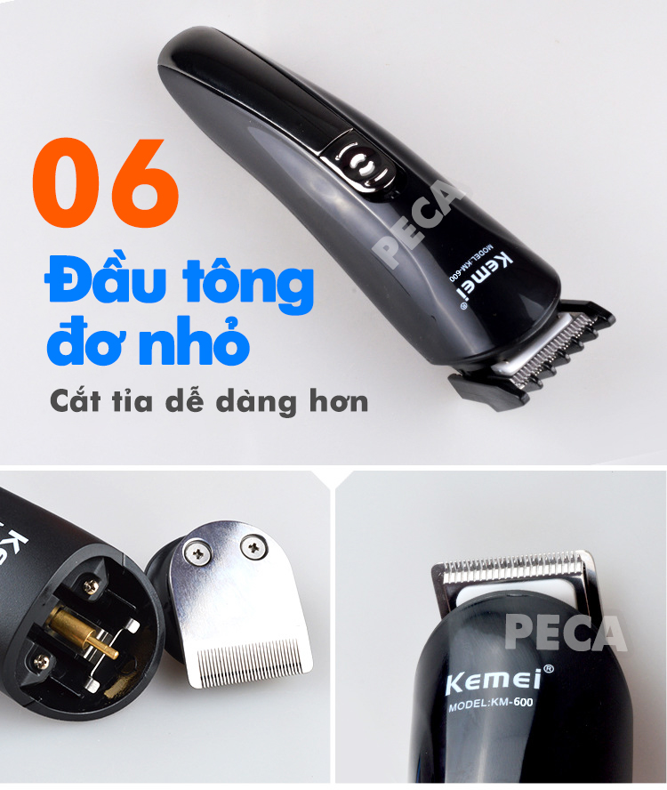 Mô tả Tông đơ tạo kiểu tóc đa chức năng 6 in 1 chính hãng Kemei KM-600 có thể cạo râu tỉa mũi tỉa mày... - 7