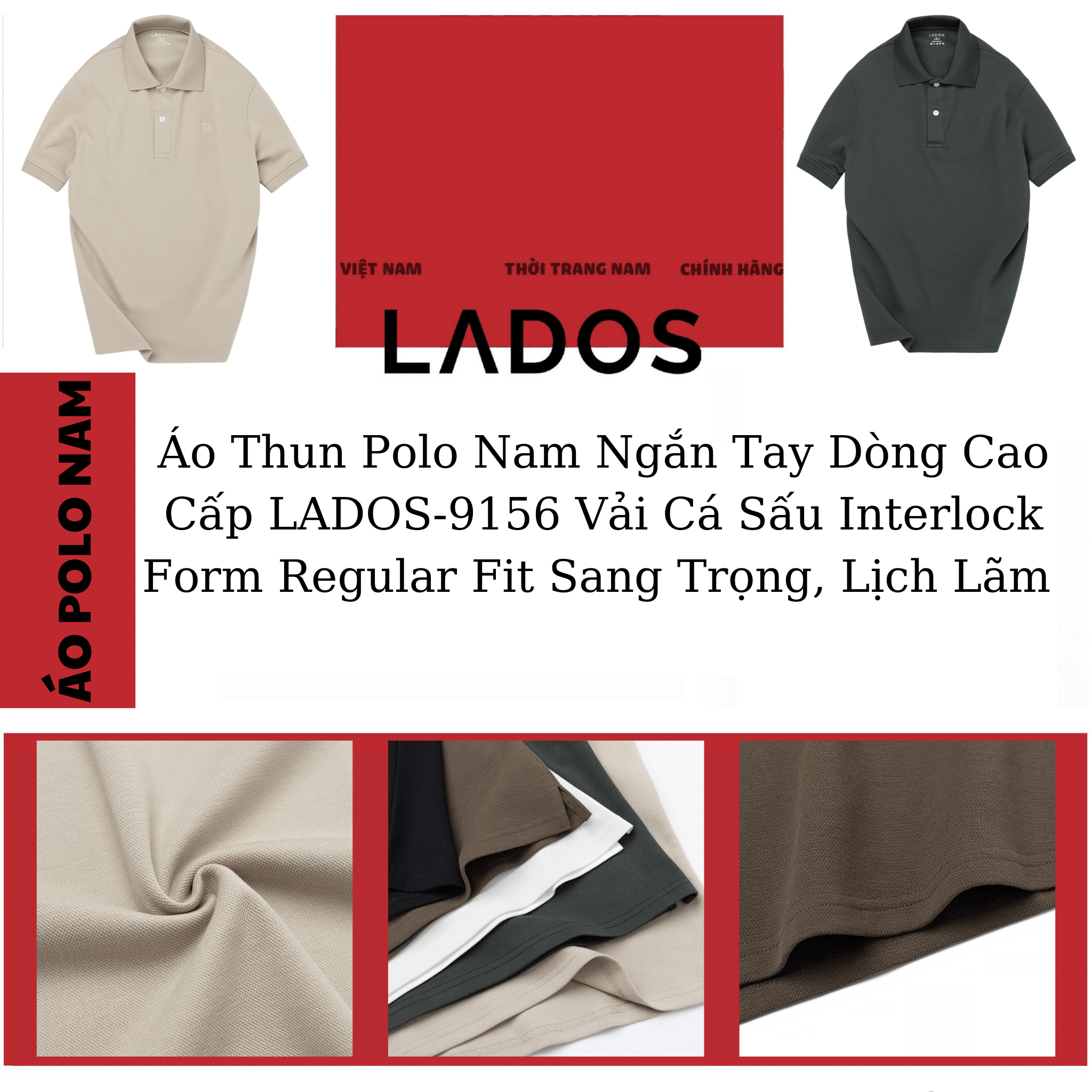Áo Thun Polo Nam LADOS-39156 màu trơn sang trọng