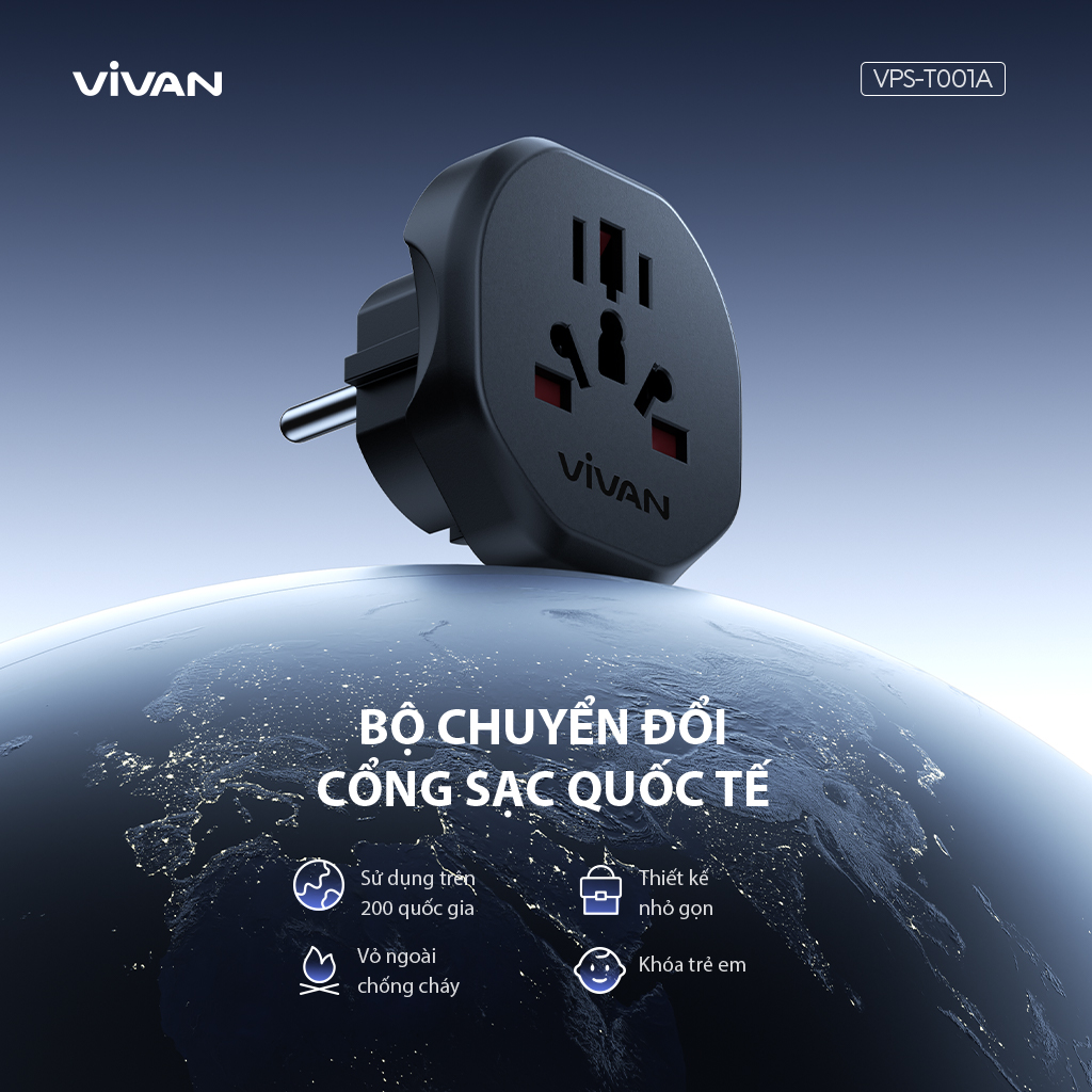 Mô tả Bộ Chuyển Đổi Cổng Sạc Quốc Tế Công Suất 12W - Hàng chính hãng - 6