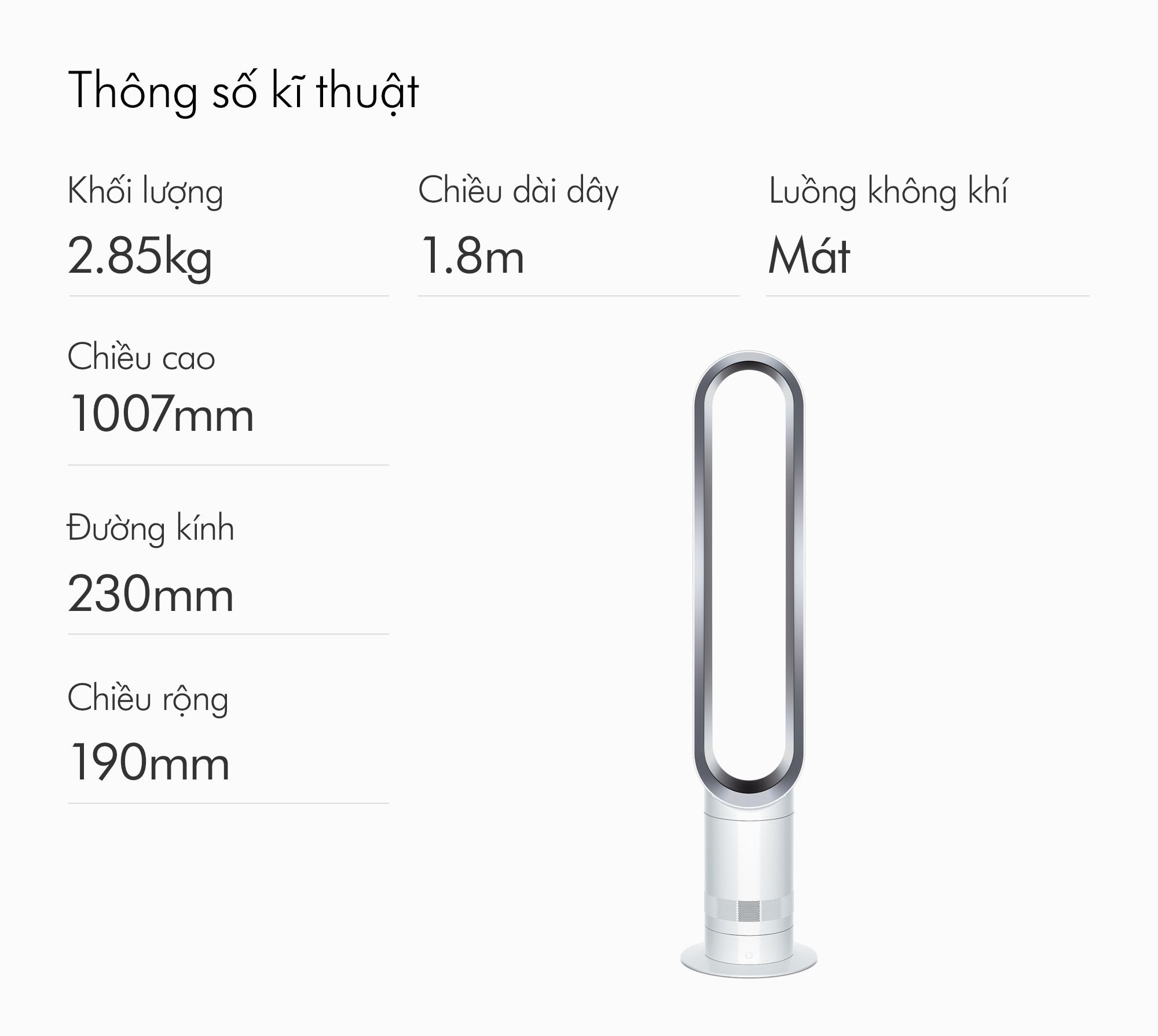 Mô tả Quạt không cánh Dyson Cool™ AM07 (Trắng Bạc) - 11