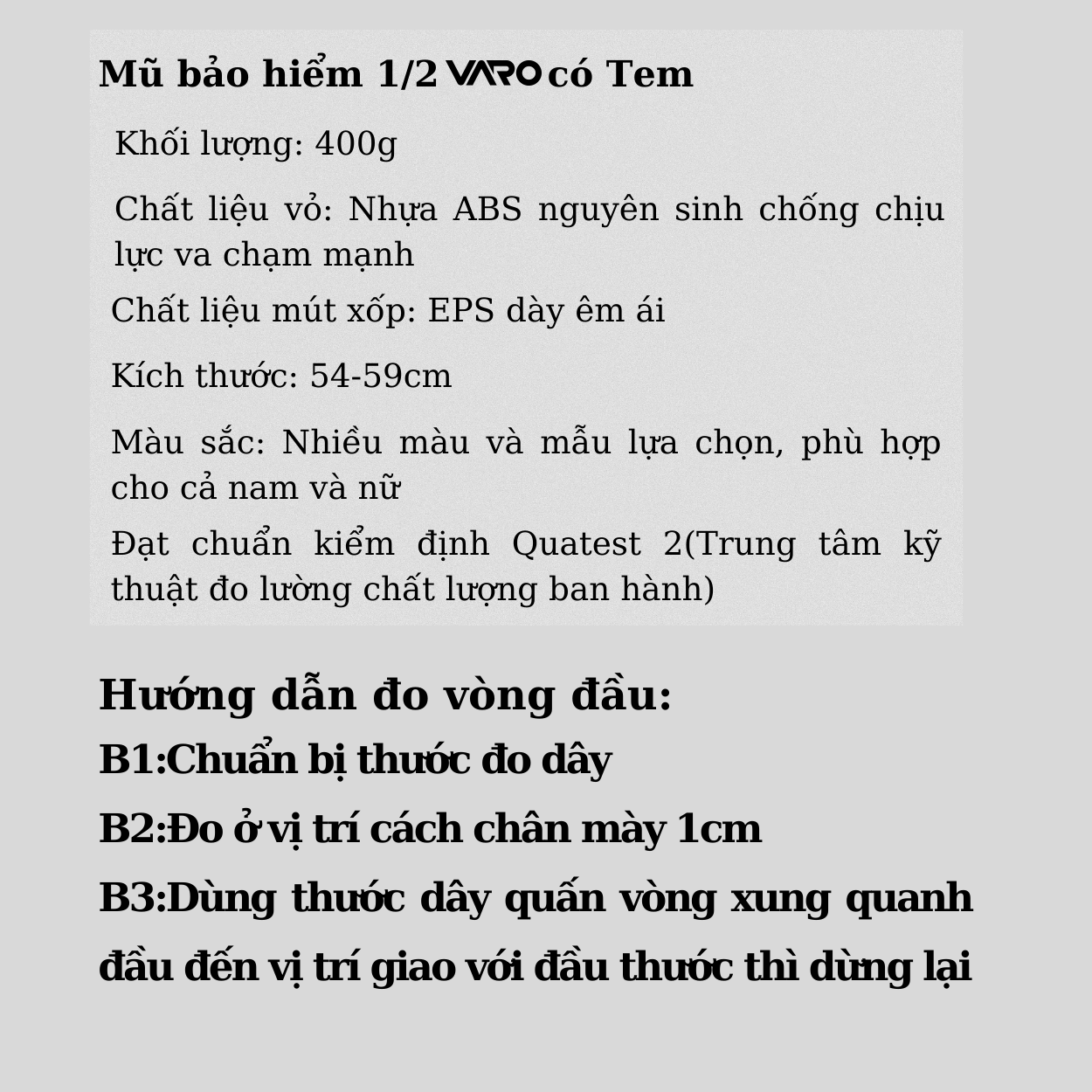 Mô tả Mũ bảo hiểm nửa đầu VARO tem thỏ gấu dễ thương - Nón bảo hiểm 1/2 đầu freesize vòng đầu 54-59cm - 5
