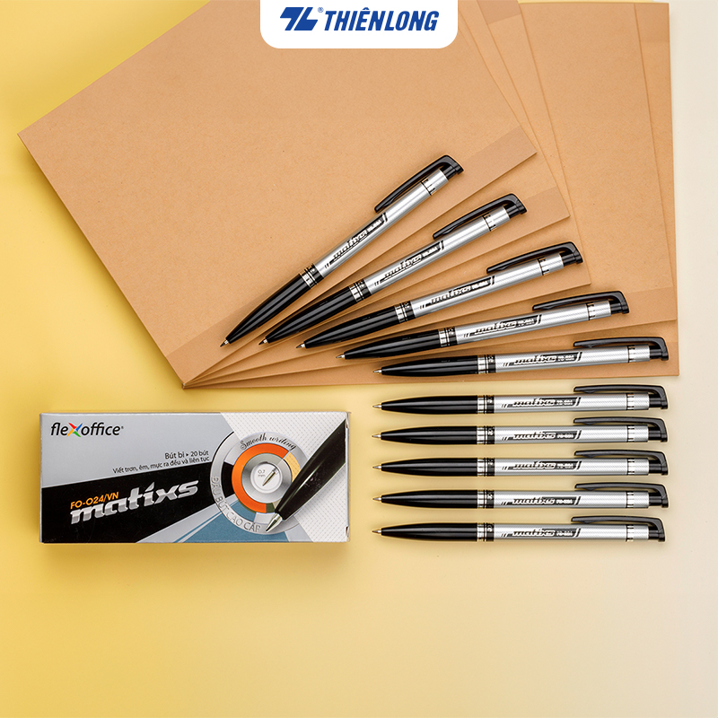 Mô tả Combo 5/10/20 Bút bi Thiên Long FO-024 ngòi 0.7mm mực xanh/đỏ/đen hệ dầu, đạt tiêu chuẩn an toàn Châu Âu - 1