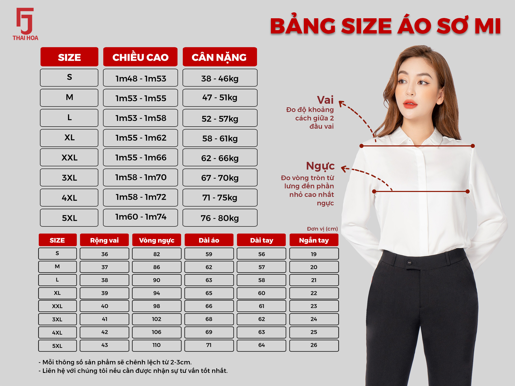 Mô tả Áo sơ mi dài tay ASW0101-R10 chất liệu sợi tre vải trơn form ôm nhiều màu Thái Hòa - 7