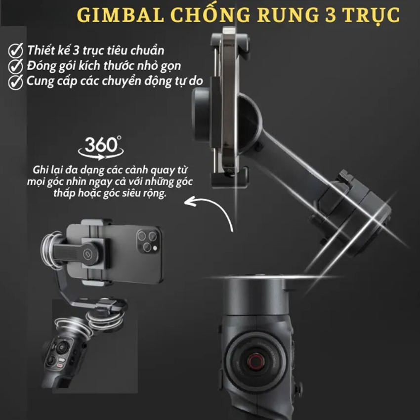 Gimbal chống rung điện thoại AOCHUAN Smooth 5S Combo,Tay cầm chống rung ...