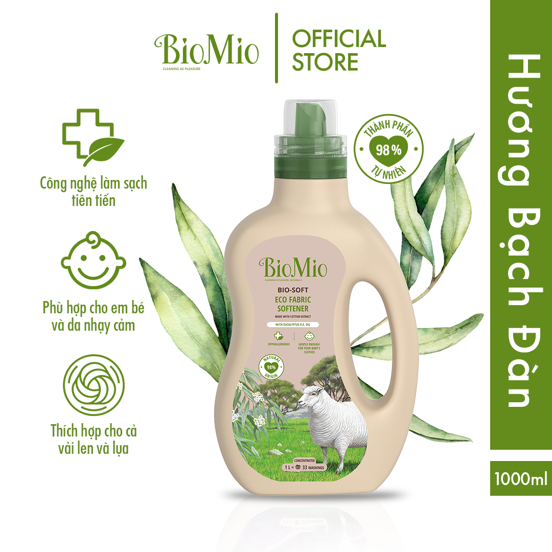 Mô tả Nước xả vải hữu cơ BioMio BIO-SOFT 1000ml hương thơm tự nhiên, an toàn cho da nhạy cảm Date 2026 - 1