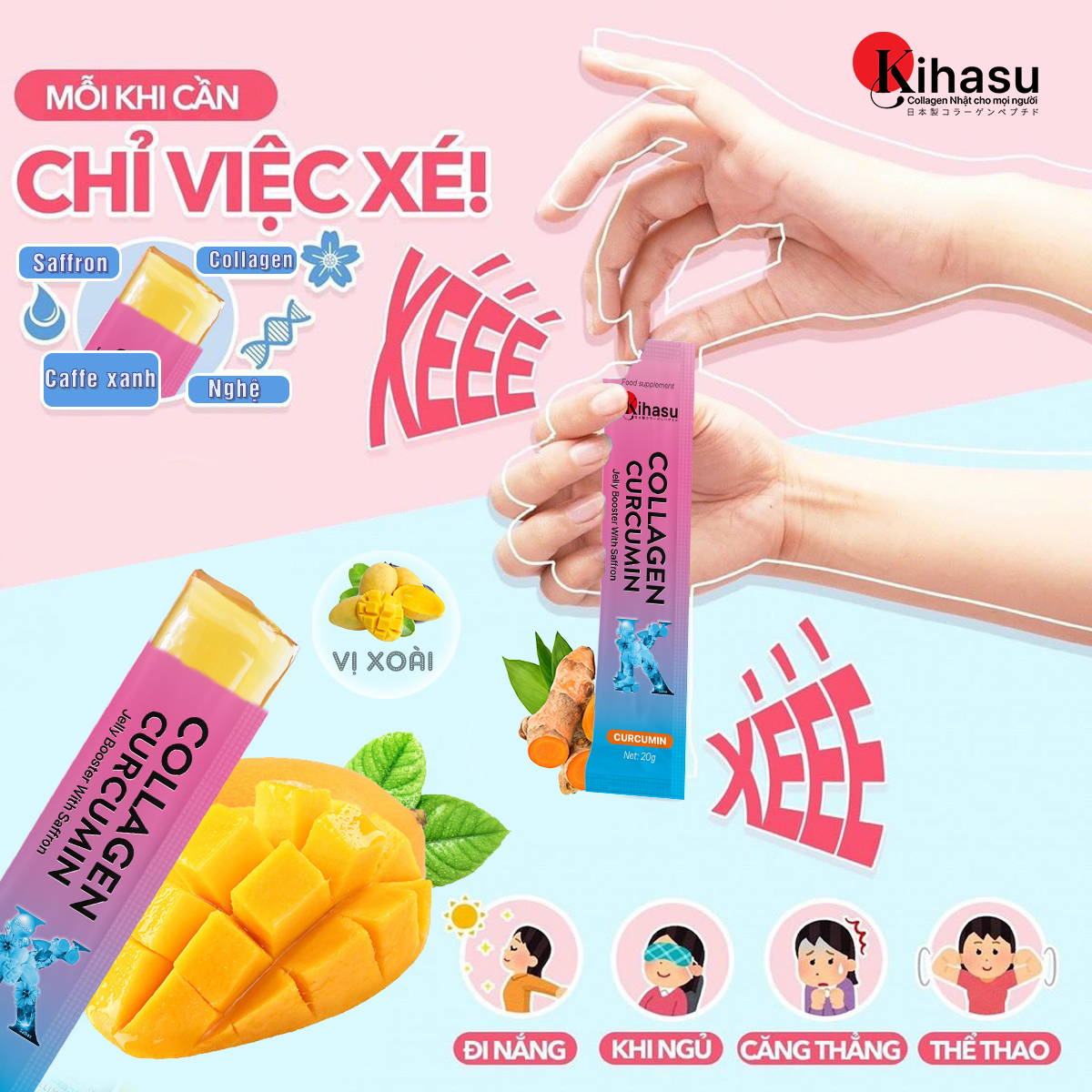 Mô tả Thạch collagen nghệ vàng Kihasu Booster với Nhụy hoa Nghệ Tây Đẹp Dáng, Sáng Da, Tăng Đề Kháng, Làm Chậm Lão Hóa - 4
