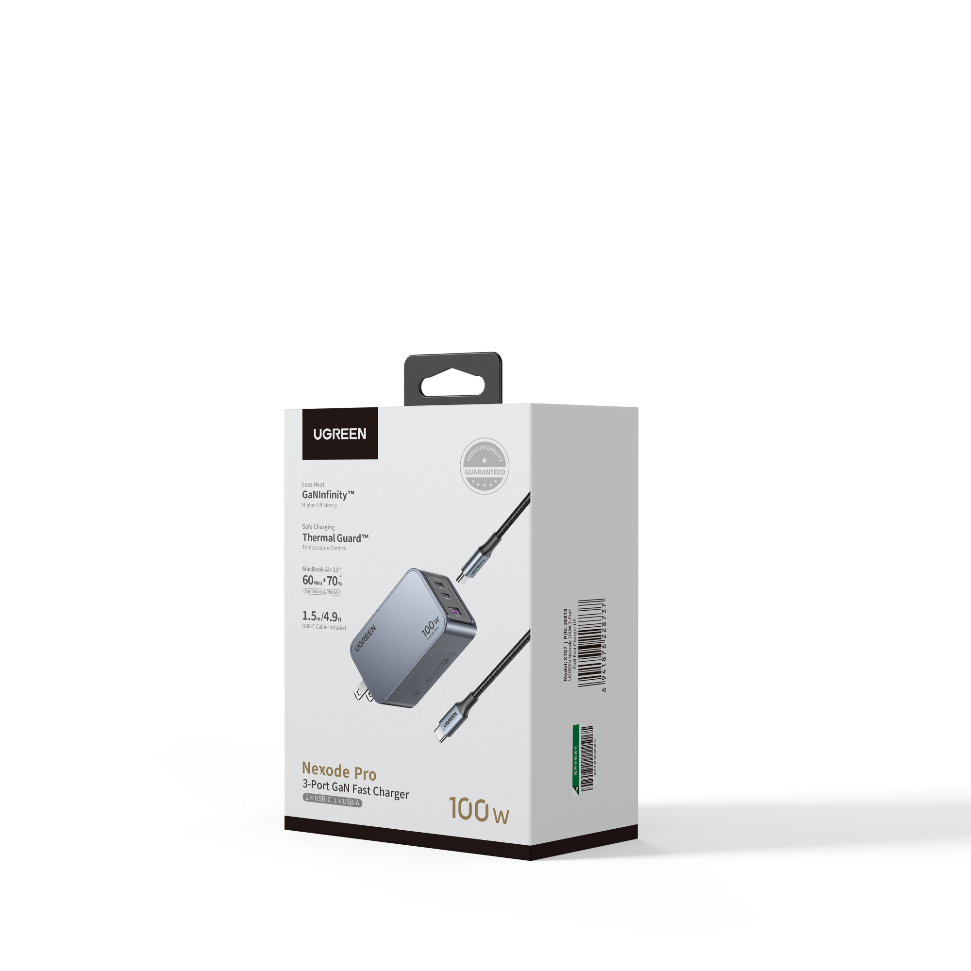 Bộ sạc GaN UGREEN 100W Nexode Pro X757 2C1A