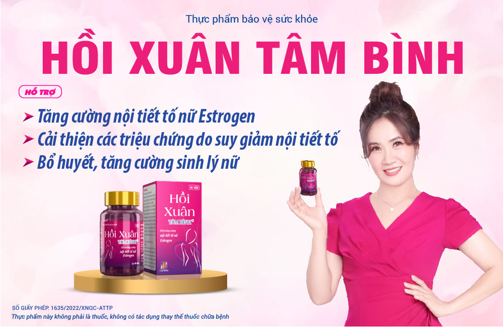 Mô tả Hỗ trợ bổ sung nội tiết tố nữ Hồi Xuân Tâm Bình, cải thiện bốc hỏa, nám da, rối loạn kinh nguyệt - 1