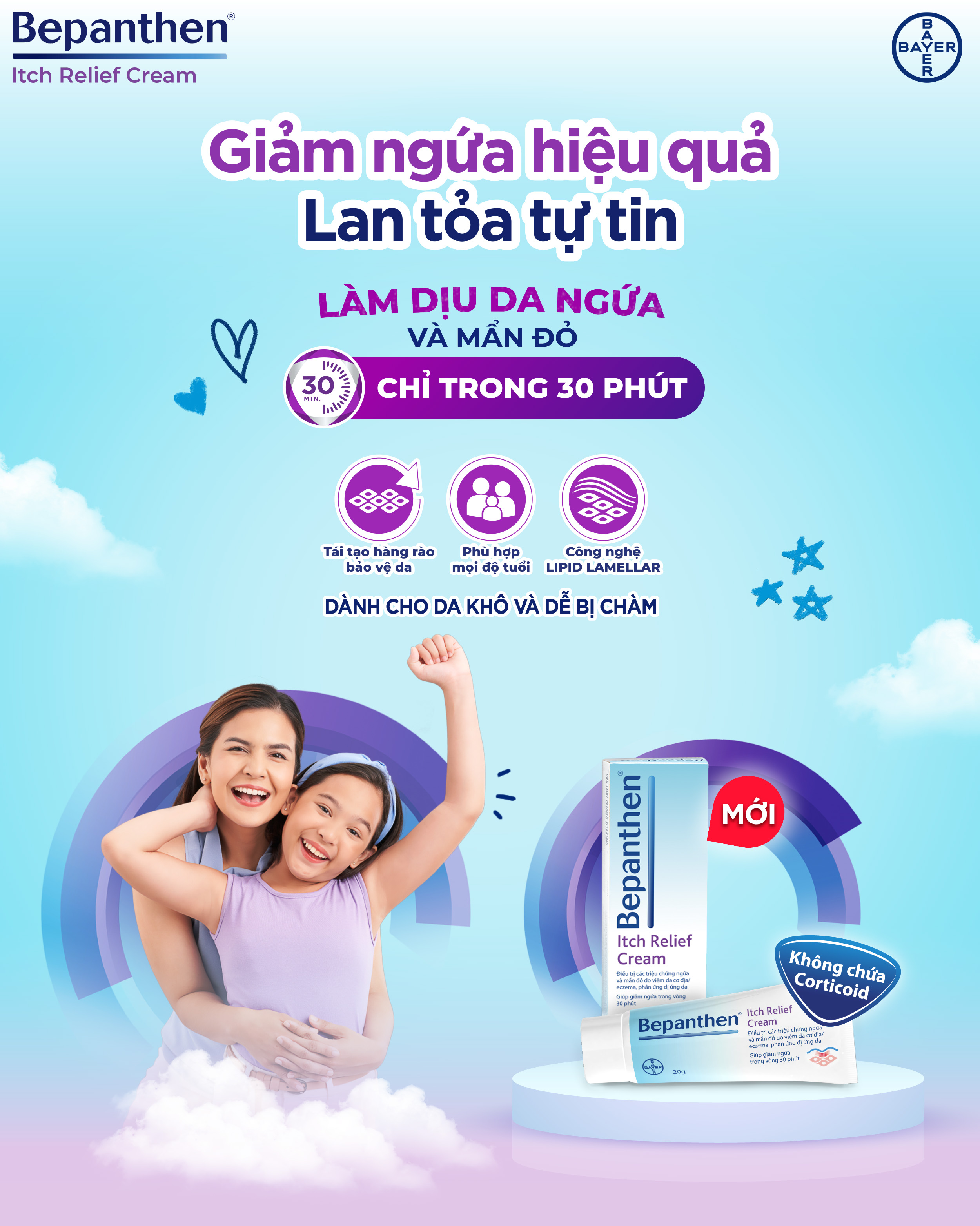Mô tả Combo 3 Kem Giảm Ngứa BEPANTHEN Itch Relief Cream 20G x3 Giảm Ngứa Nhanh Trong 30 Phút - 2