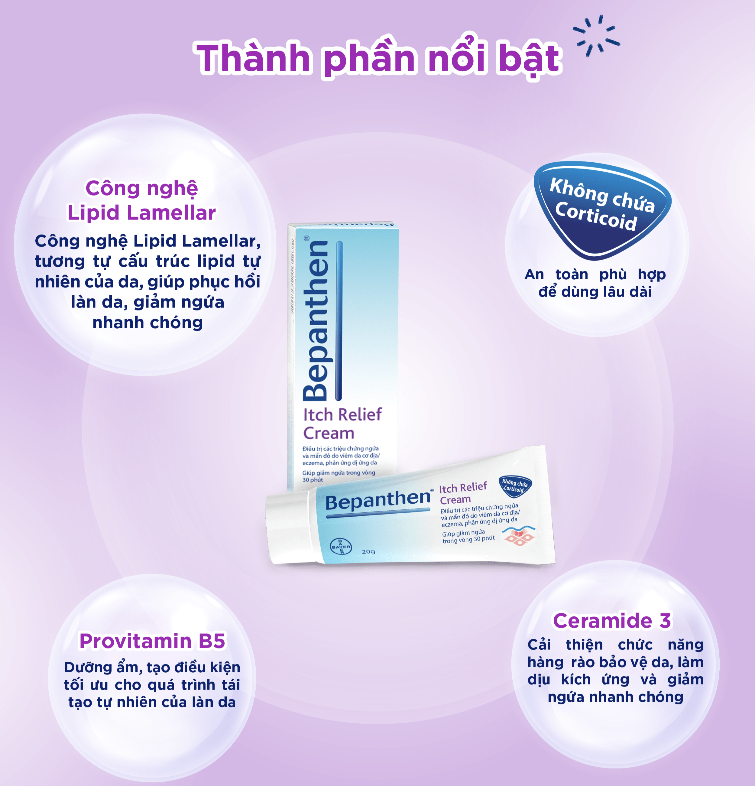 Mô tả Combo 3 Kem Giảm Ngứa BEPANTHEN Itch Relief Cream 20G x3 Giảm Ngứa Nhanh Trong 30 Phút - 5
