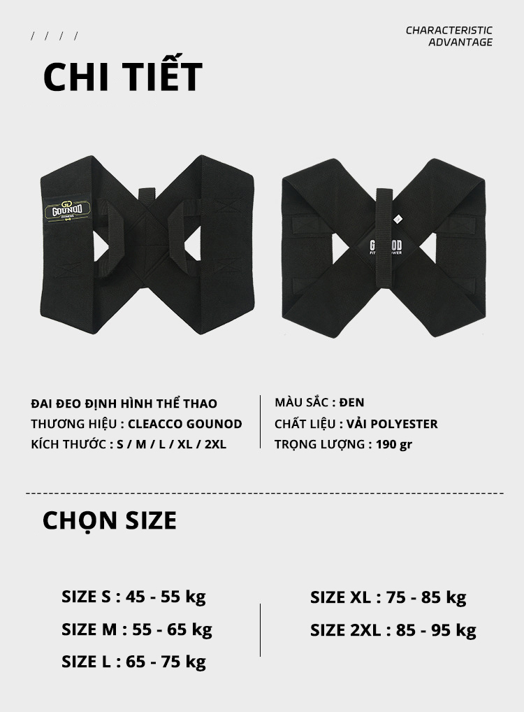 Mô tả Đai Chống Gù Lưng Thể Thao Bảo Hành 12 Tháng Hỗ Trợ Tập Ngực Chống Gù Chữ X Giữ Form Khi Tập Cleacco DCGL Boro Sport - 2