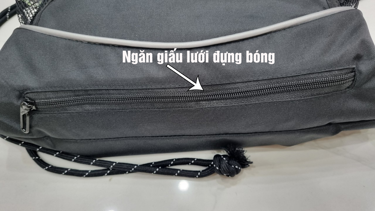 Mô tả Balo dây rút thể thao có ngăn lưới đựng bóng rổ, bóng đá TROY Sport, vải bố PVC chống thấm - 7