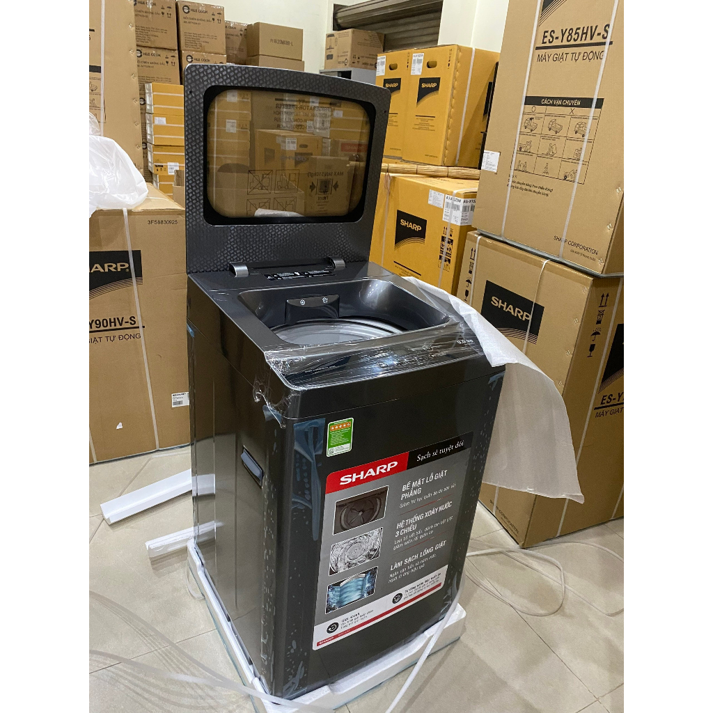 Máy Giặt Sharp Inverter 9Kg ES-Y90HV-S | Máy giặt cửa trên Y90HV bảng điều  khiển Led Kính cường lực | Shopee Việt Nam