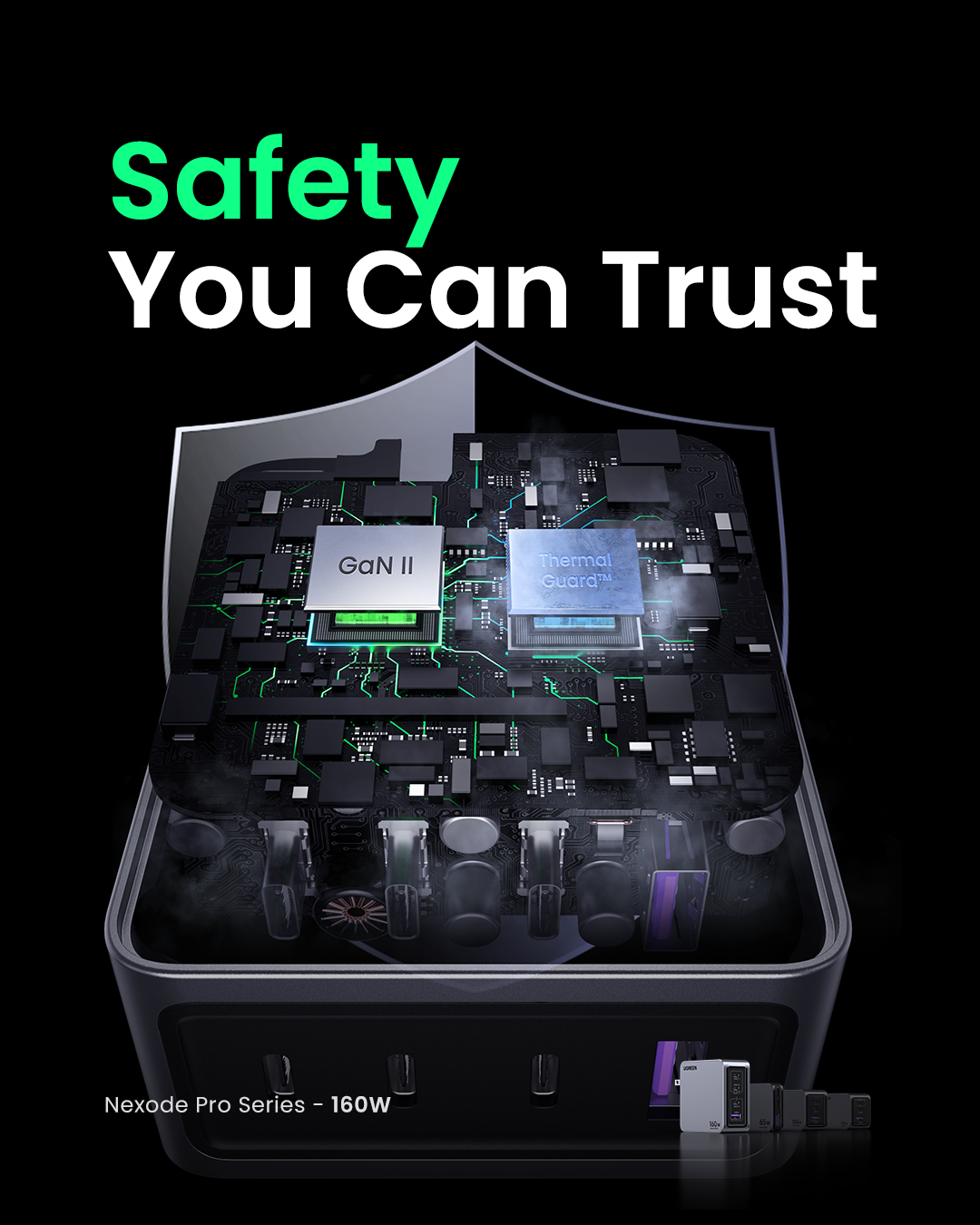 Bộ sạc điện thoại và laptop UGREEN Nexode Pro X763 160W
