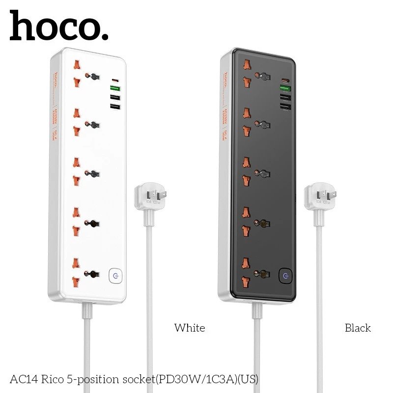 Ổ cắm điện đa năng Hoco AC14 chính hãng tích hợp sạc nhanh 3 cổng usb ...