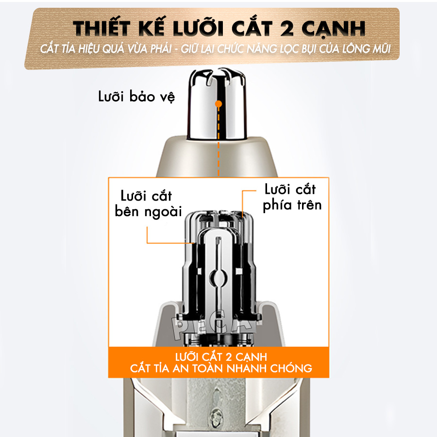Mô tả Máy tỉa lông mũi đa năng 3in1 Kemei KM-315 dùng sạc USB chuyên dụng tỉa lông mũi, tỉa râu, cạo lông - Hàng chính hãng - 6