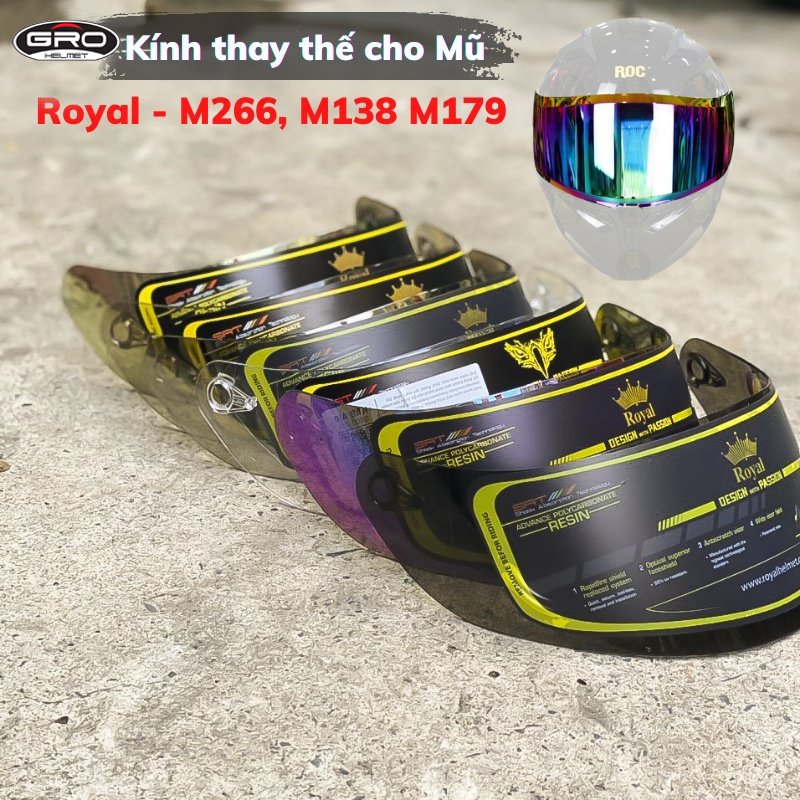 Mô tả Kính fullface thay thế mũ bảo hiểm Royal M179, M137, M266, Royal M138B, Roc 03, Roc 04, Roc 05 - 1