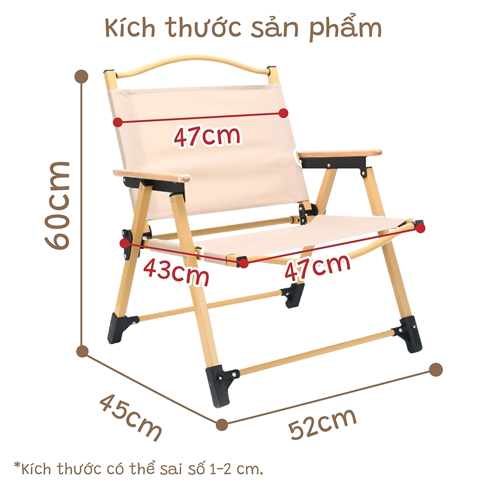 Mô tả BG - Ghế cắm trại, dã ngoại di động, câu cá, có thể gấp gọn, có túi đeo - 5