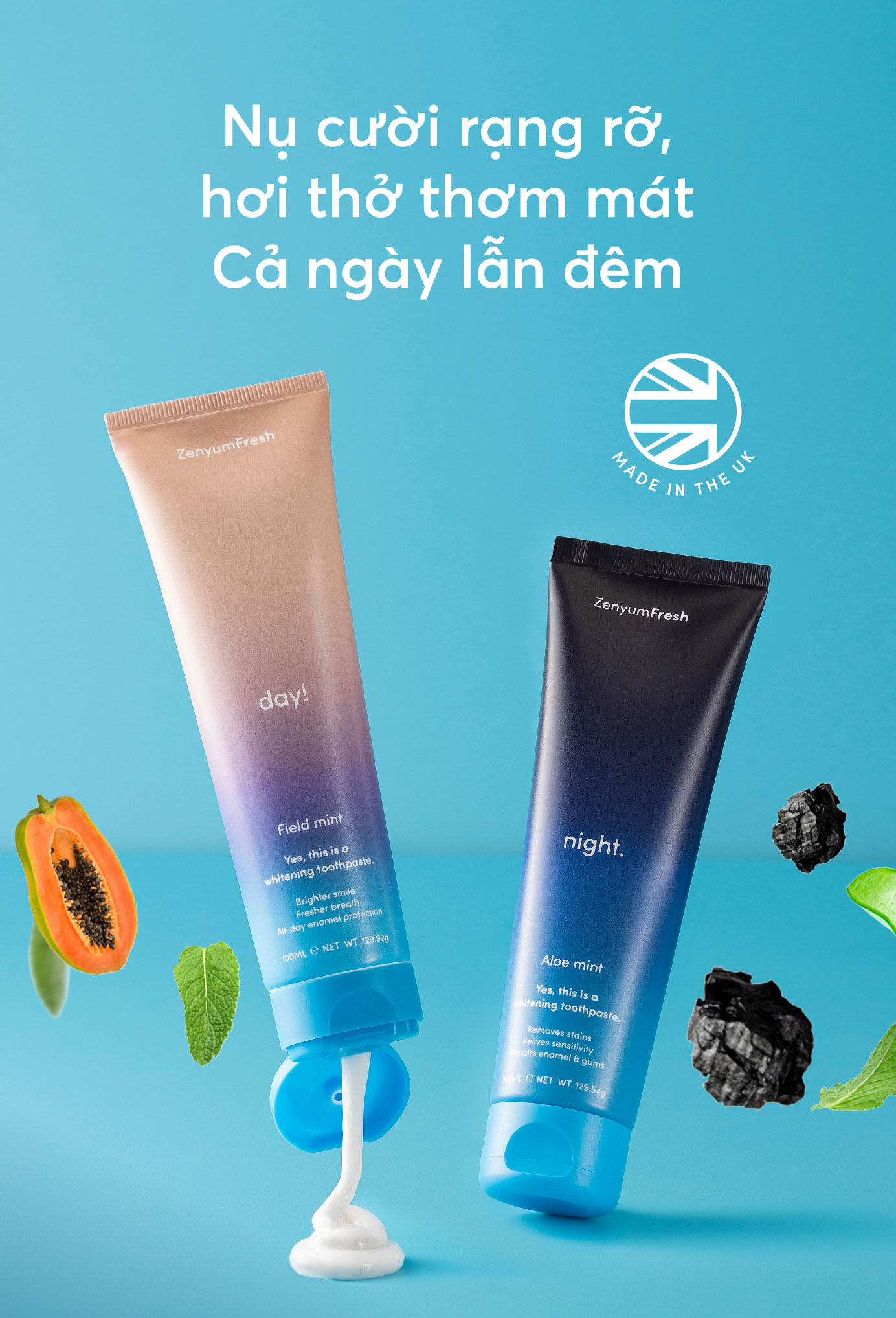 Mô tả Bộ 2 Kem Đánh Răng Zenyum Fresh Ngày Và Đêm [Kem đêm HSD 9/2025] - 1