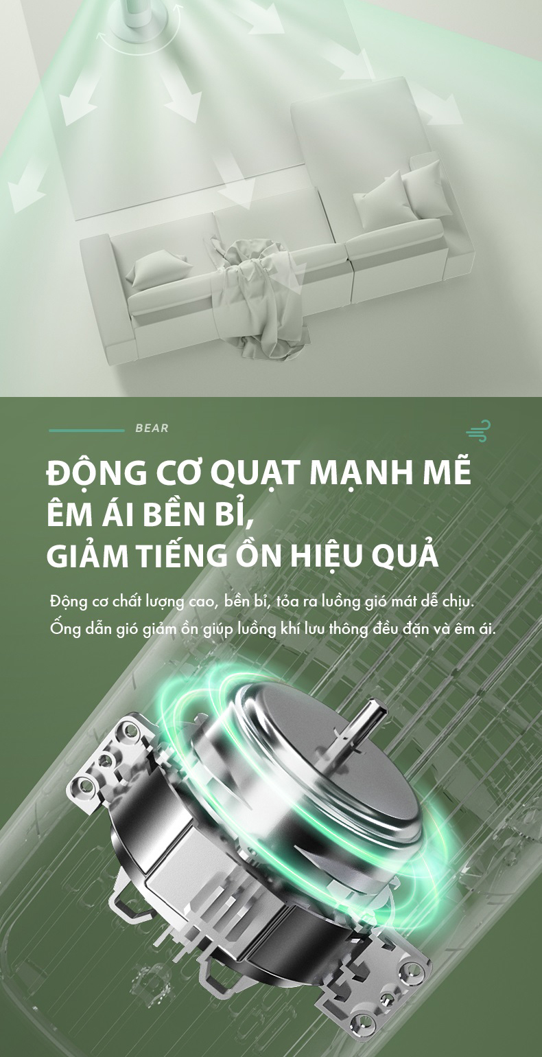 Mô tả Quạt Tháp Điều Hòa Đối Lưu Xoay 90 độ Bear DFS-D40G1 - Hàng Chính Hãng - 5