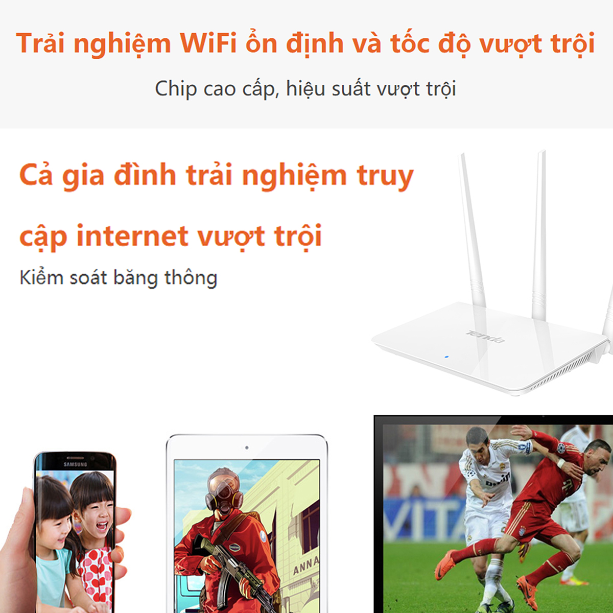 Giao diện cài đặt Tenda F3